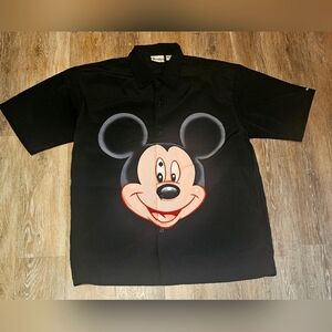 Vintage Disney Mickey Mouse Big‎ Face Double Sided Button Up XL